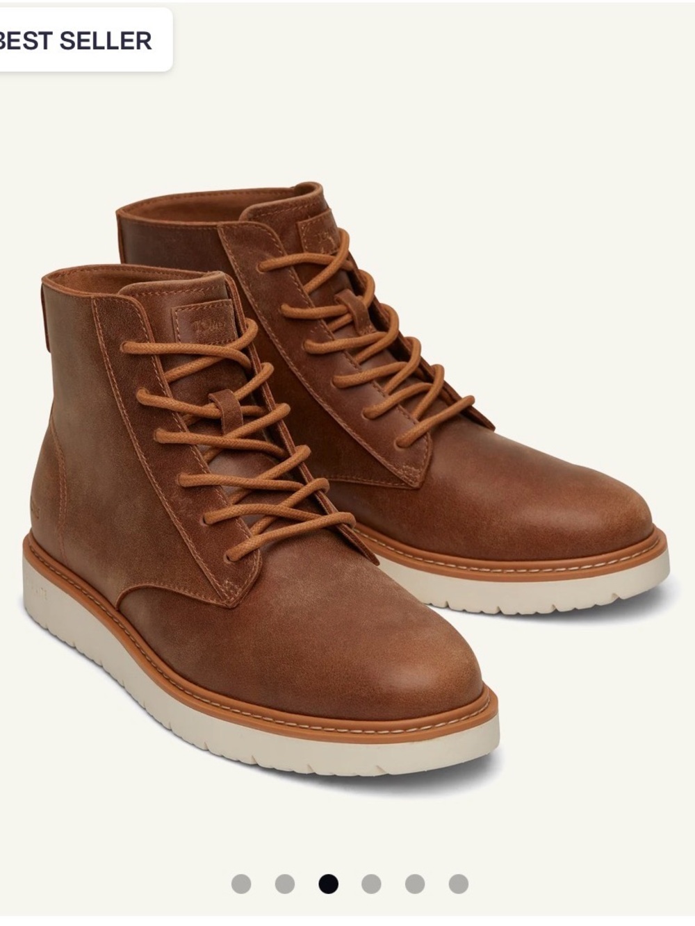Men's Toms TRVL LITE Brown Lace-Up Leather Boots